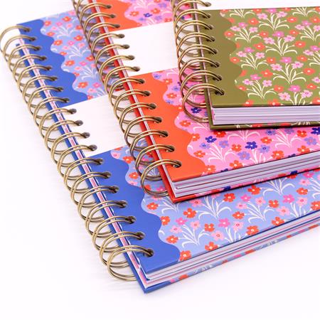 Špirálový zošit, B5, linajkový, 100 listov, PUKKA PAD "Floral Project Book", mix 5