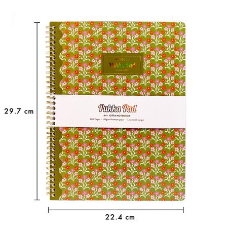 Špirálový zošit, A4+, linajkový, 100 listov, PUKKA PAD "Floral Jotta Notebook", mix 2