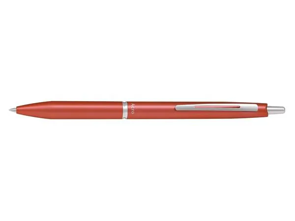 Guľôčkové pero, 0,32 mm, stláčací mechanizmus, kovovo červené telo, PILOT "Acro 1000", modré