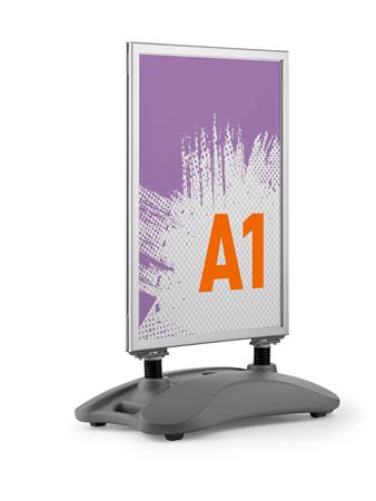 Stojan na plagáty, s podstavcom, A1, DURABLE "Heavy Base Outdoor", strieborný 2