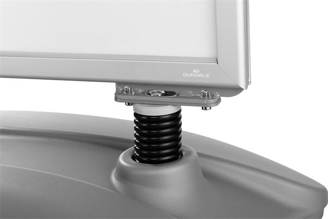 Stojan na plagáty, s podstavcom, A1, DURABLE "Heavy Base Outdoor", strieborný 6