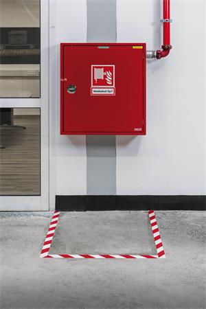Označovacia páska, 50 mm x 30 m, 0,5 mm, DURABLE, "DURALINE® ", červená-biela 2