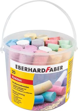 Krieda na asfalt, 20 kusov, EBERHARD FABER, 8 rôznych farieb