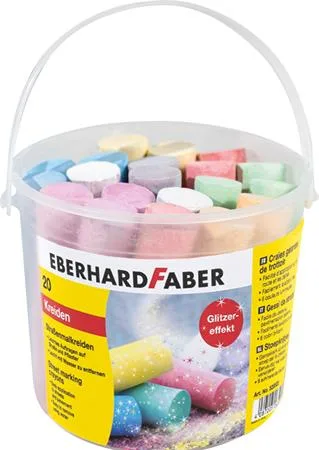 Krieda na asfalt, 20 kusov, EBERHARD FABER, 6 ligotavých farieb