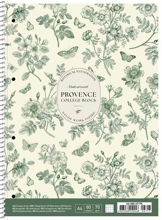 Špirálový zošit, A4+, štvorčekový, 80 listov, SHKOLYARYK "Provence", mix 2