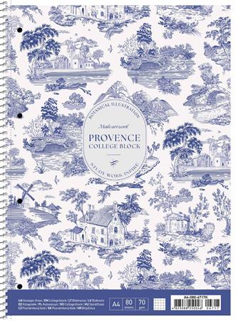 Špirálový zošit, A4+, štvorčekový, 80 listov, SHKOLYARYK "Provence", mix