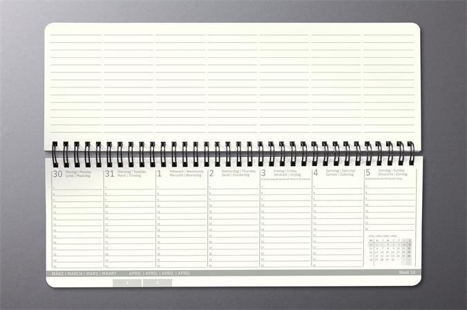 Kalendár, stolový, 2026, 300x143x18 mm, SIGEL "Conceptum", čierny 3