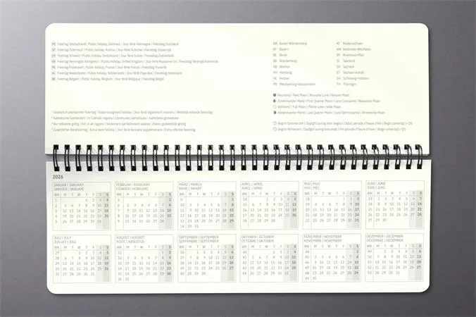 Kalendár, stolový, 2026, 300x143x18 mm, SIGEL "Conceptum", čierny 4
