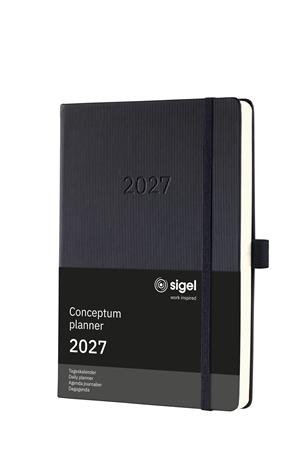 Diár, A5, denný, 2026, tvrdá obálka, SIGEL "Conceptum", čierny 2