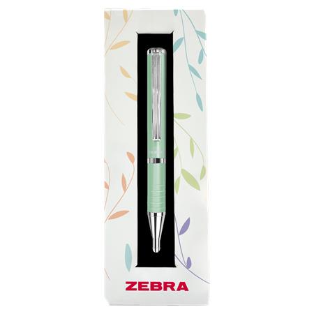 Guľôčkové pero, 0,24 mm, teleskopické, pistáciovo zelené  telo, ZEBRA "SL-F1", modré 6