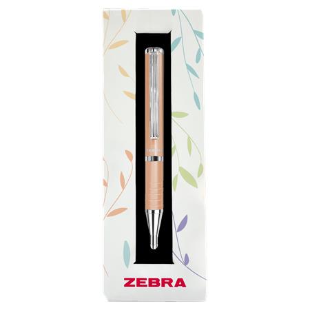 Guľôčkové pero, 0,24 mm, teleskopické, broskyňové telo, ZEBRA "SL-F1", modré 6