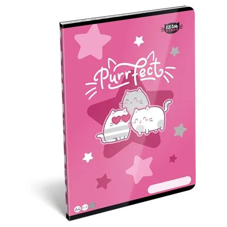 Zošit, A4, linajkový, 32 listov, LIZZYSULI, "Kit tok Stars Purrfect"