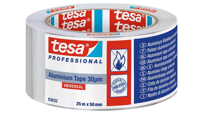 Hliníková páska, 50 mm x 50 m, TESA® "Professional 63632", strieborná