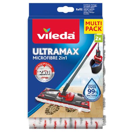 Plochý mop, náhrada, 2in1, VILEDA "Ultramax", biely-červený