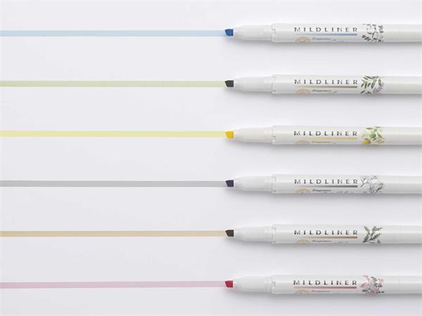 Zvýrazňovač, sada, 1,4/4 mm, obojstranný, ZEBRA "Mildliner Scented Fragrance", 6 rôznych farieb 2