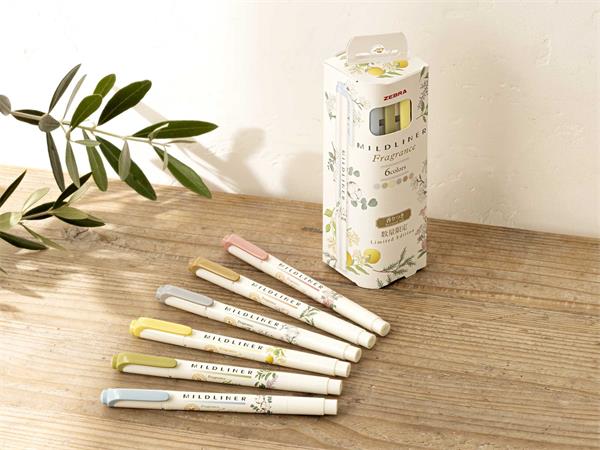 Zvýrazňovač, sada, 1,4/4 mm, obojstranný, ZEBRA "Mildliner Scented Fragrance", 6 rôznych farieb 8