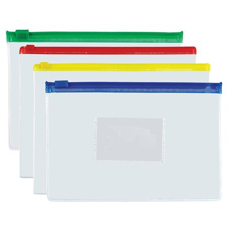 Obálka na zips, A5, PP, 140 mikr., PANTA PLAST, mix farieb