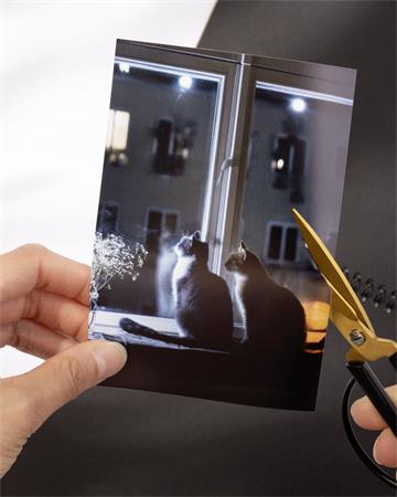 Nástenný kalendár, kreatívny A4, 190 g, 13 strán, FOLIA,  na vlastné fotografie, čierny 4