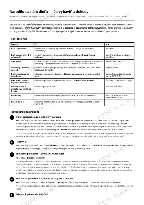 Kompletný balík: narodilo sa nám dieťa — PDF na stiahnutie