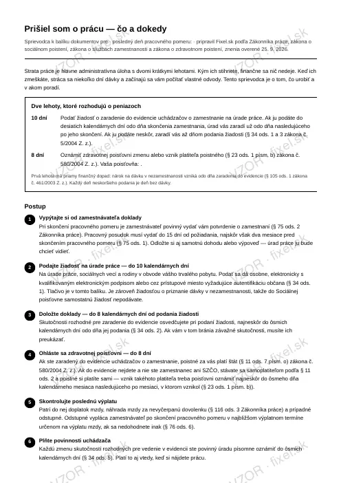 Kompletný balík: prišiel som o prácu — PDF na stiahnutie